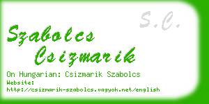 szabolcs csizmarik business card